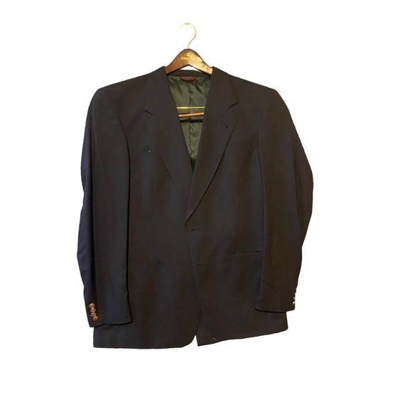 VTG HART SCHAFFNER MARX Made in USA Men's Blue Sports coat Blazer Jacket 40L - Picture 1 of 13